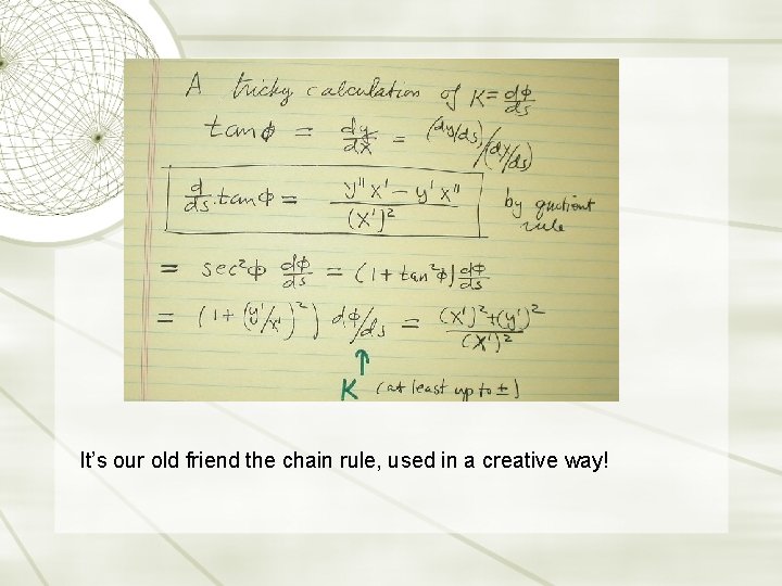 It’s our old friend the chain rule, used in a creative way! 