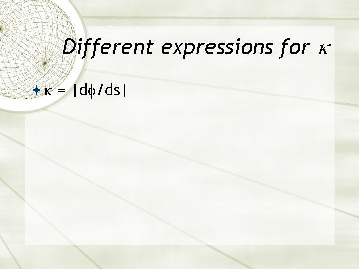 Different expressions for = |d /ds| 