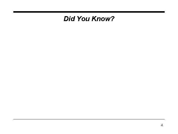 Did You Know? 4 Did You Know? 4