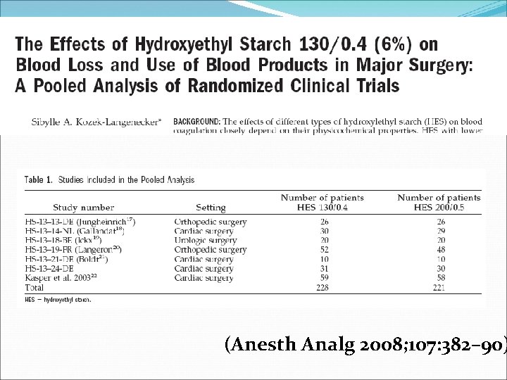 (Anesth Analg 2008; 107: 382– 90) 