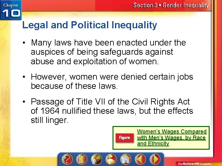 Legal and Political Inequality • Many laws have been enacted under the auspices of