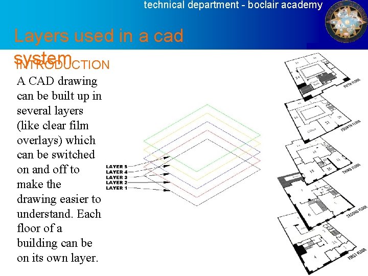 technical department - boclair academy Layers used in a cad system INTRODUCTION A CAD