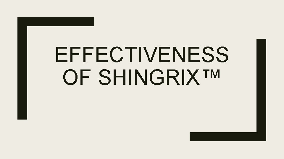 EFFECTIVENESS OF SHINGRIX™ 