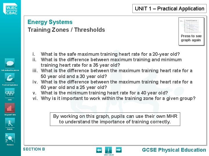 UNIT 1 – Practical Application Energy Systems Training Zones / Thresholds Press to see