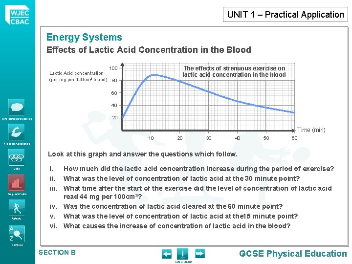 UNIT 1 – Practical Application Energy Systems Effects of Lactic Acid Concentration in the