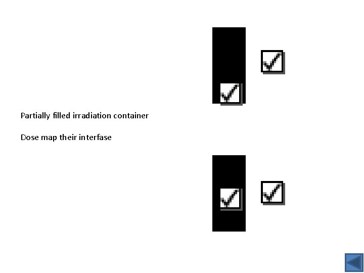 Partially filled irradiation container Dose map their interfase 