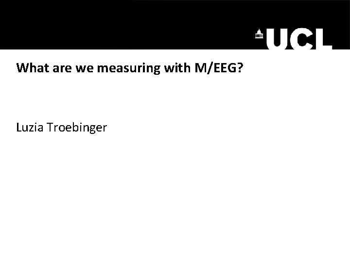 What are we measuring with M/EEG? Luzia Troebinger 