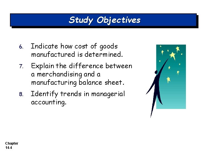 Study Objectives Chapter 14 -4 6. Indicate how cost of goods manufactured is determined.