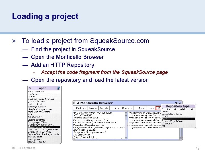 Loading a project > To load a project from Squeak. Source. com — Find Loading a project > To load a project from Squeak. Source. com — Find