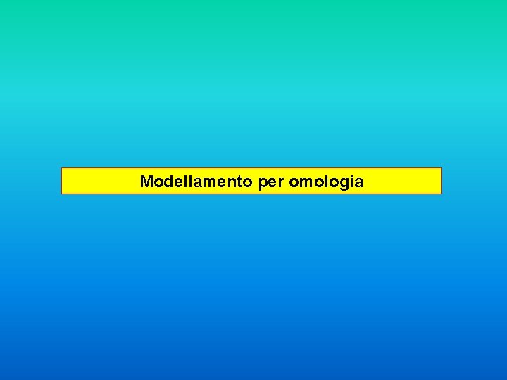 Modellamento per omologia 