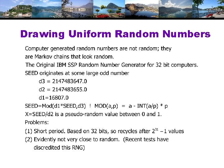 Drawing Uniform Random Numbers 