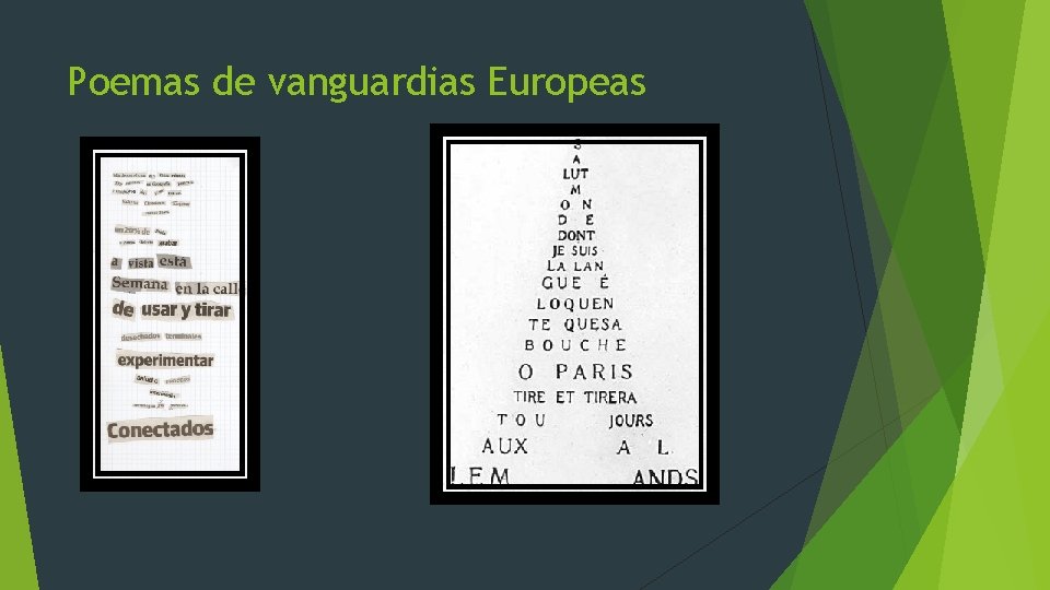 Poemas de vanguardias Europeas 