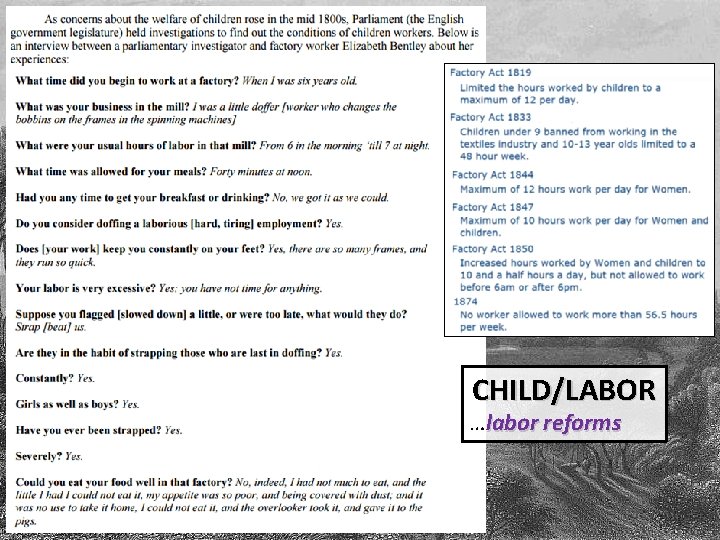 CHILD/LABOR …labor reforms 