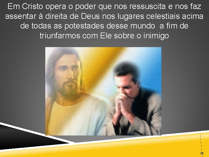 Em Cristo opera o poder que nos ressuscita e nos faz assentar à direita
