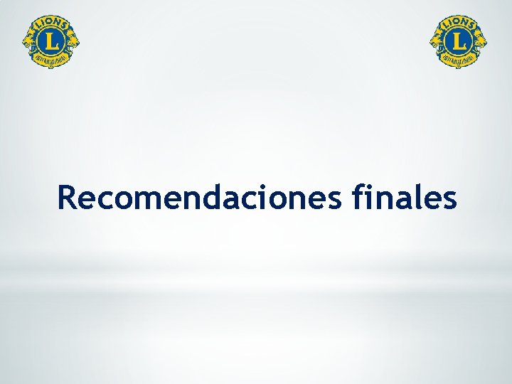 Recomendaciones finales 
