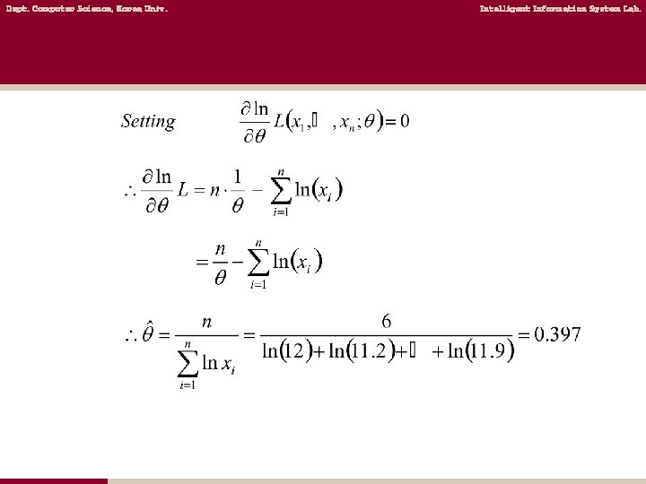 Dept. Computer Science, Korea Univ. Intelligent Information System Lab. Dept. Computer Science, Korea Univ. Intelligent Information System Lab.