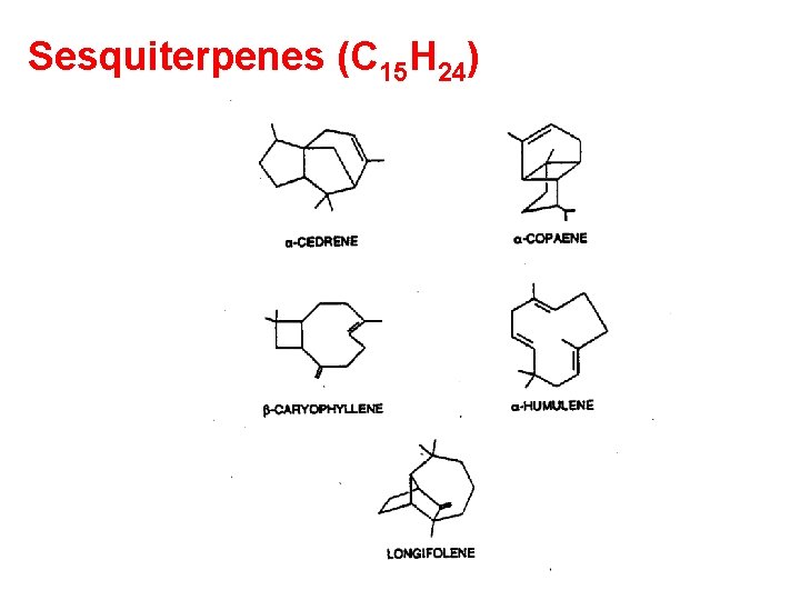 Sesquiterpenes (C 15 H 24) 