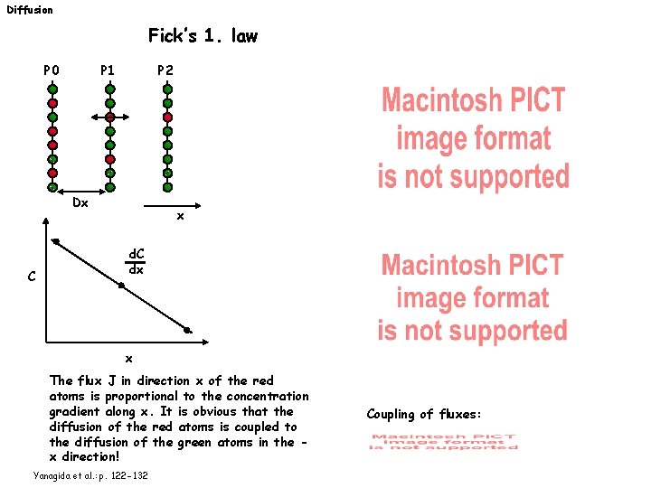 Diffusion Fick’s 1. law P 0 P 1 P 2 Dx C x d.