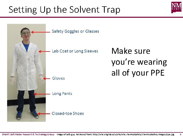 Setting Up the Solvent Trap Make sure you’re wearing all of your PPE SMa.