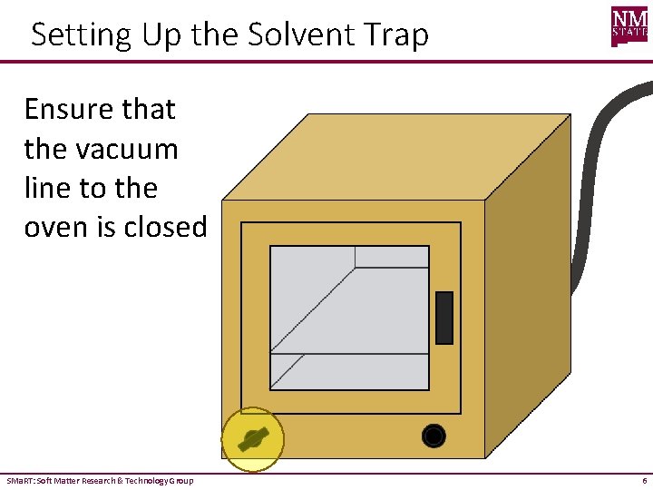 Setting Up the Solvent Trap Ensure that the vacuum line to the oven is