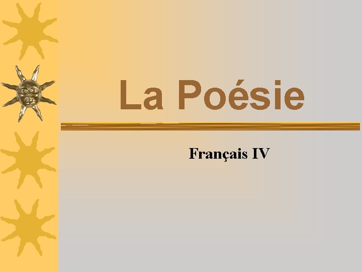 La Poésie Français IV 