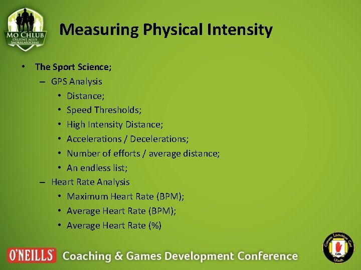 If Intensity is the key to Hurling Success