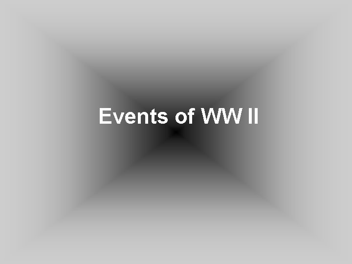 Events of WW II 