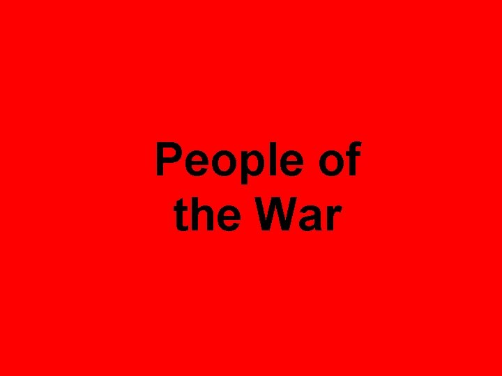 People of the War 