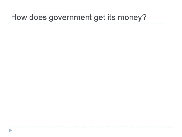 How does government get its money? 