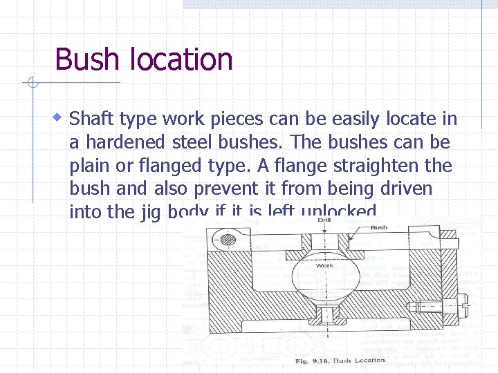 Bush location w Shaft type work pieces can be easily locate in a hardened