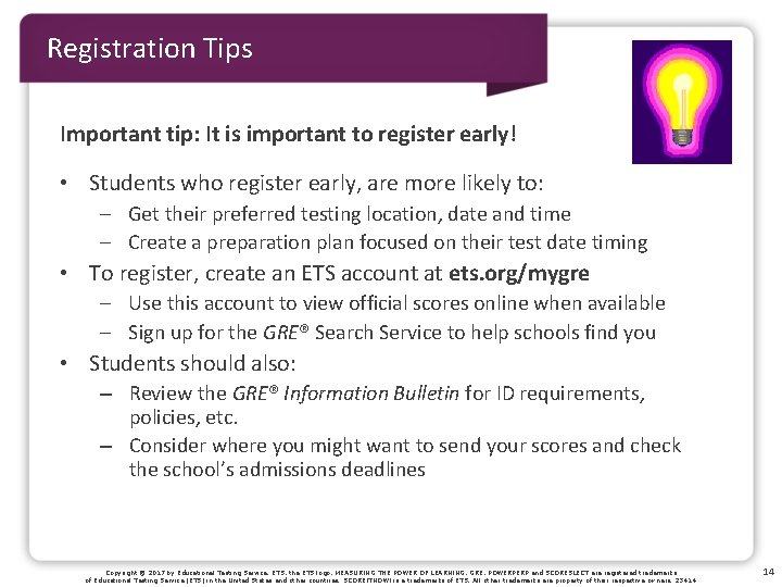 Registration Tips Important tip: It is important to register early! • Students who register