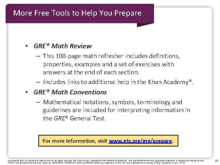 More Free Tools to Help You Prepare • GRE® Math Review – This 100 More Free Tools to Help You Prepare • GRE® Math Review – This 100