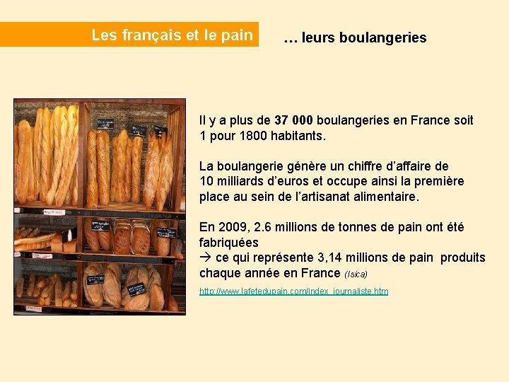 Les français et le pain … leurs boulangeries Il y a plus de 37