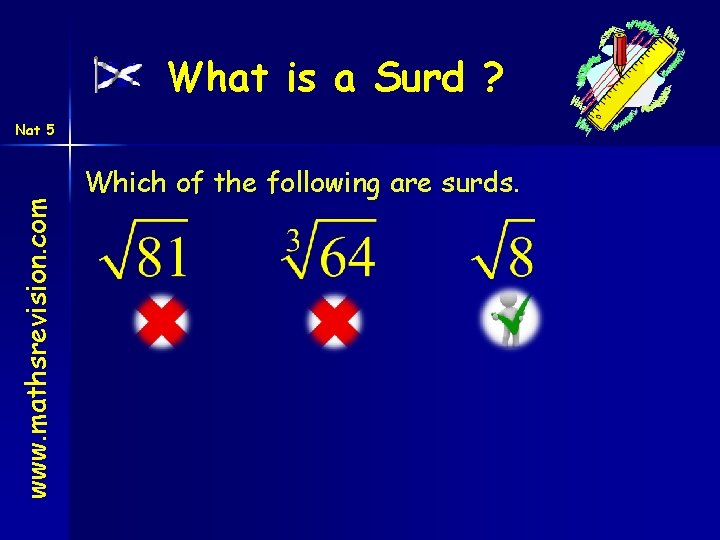 What is a Surd ? www. mathsrevision. com Nat 5 Which of the following