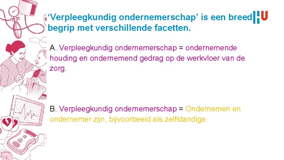 ‘Verpleegkundig ondernemerschap’ is een breed begrip met verschillende facetten. A. Verpleegkundig ondernemerschap = ondernemende