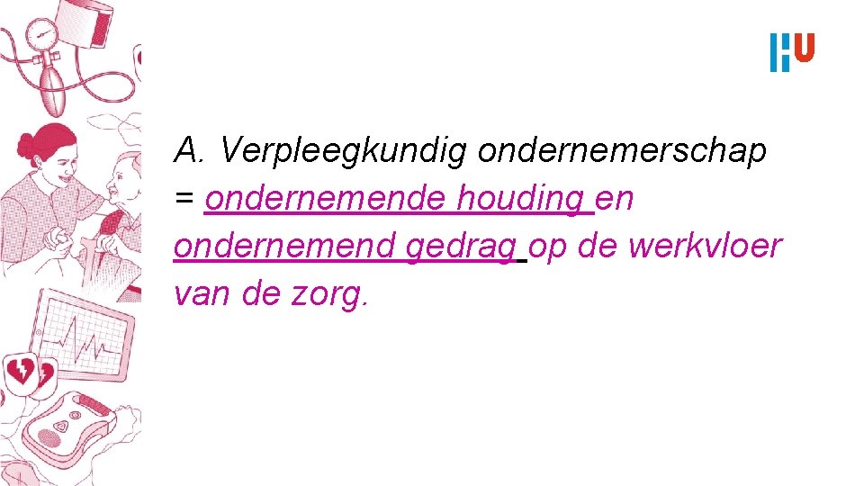 A. Verpleegkundig ondernemerschap = ondernemende houding en ondernemend gedrag op de werkvloer van de