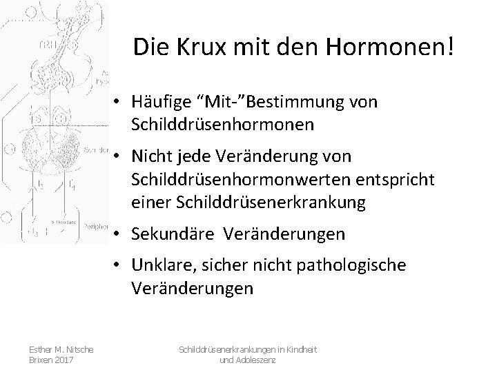 Die Krux mit den Hormonen! • Häufige “Mit-”Bestimmung von Schilddrüsenhormonen • Nicht jede Veränderung