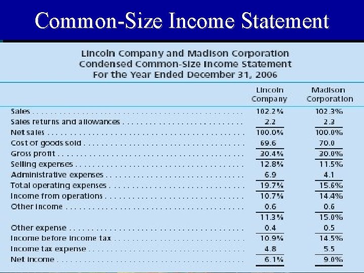 Common-Size Income Statement 