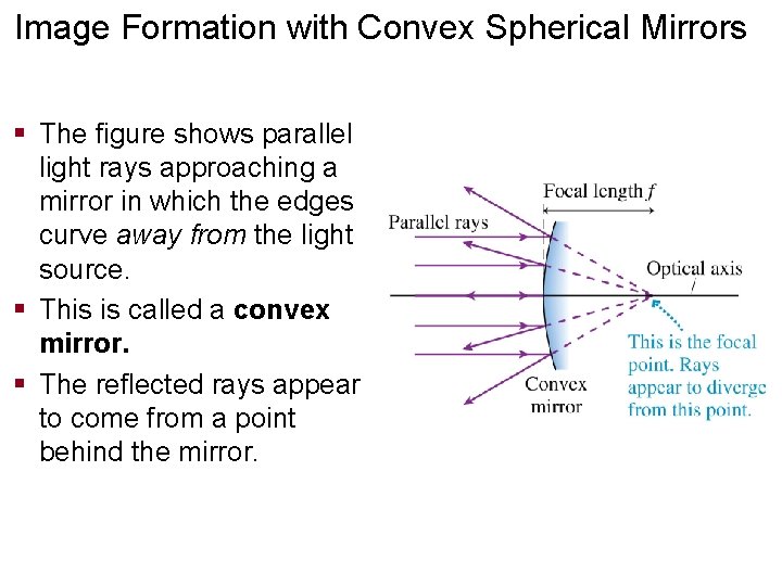 Image Formation with Convex Spherical Mirrors § The figure shows parallel light rays approaching