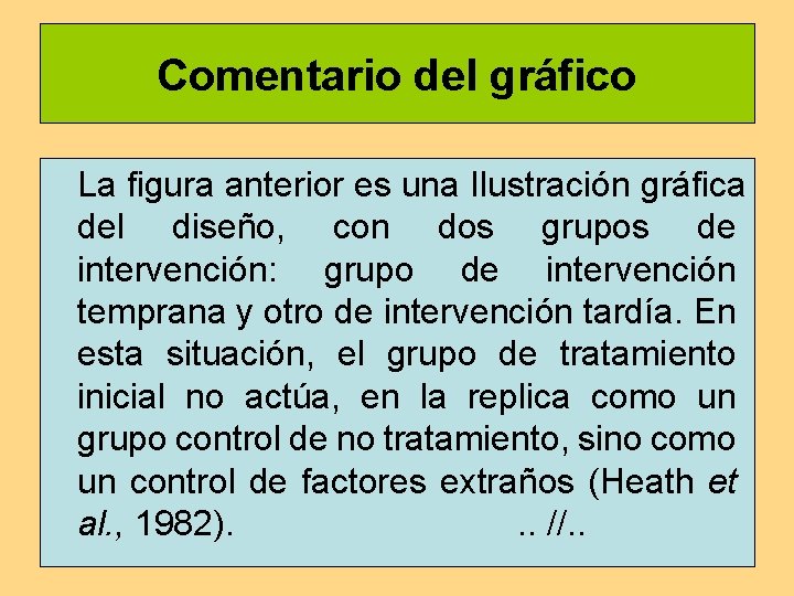 Comentario del gráfico La figura anterior es una Ilustración gráfica del diseño, con dos Comentario del gráfico La figura anterior es una Ilustración gráfica del diseño, con dos