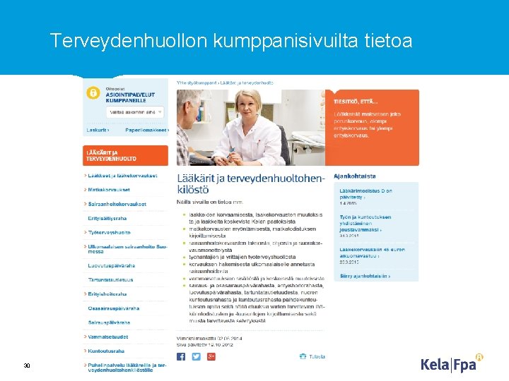 Terveydenhuollon kumppanisivuilta tietoa 30 