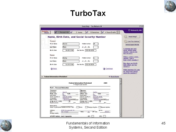 Turbo. Tax Fundamentals of Information Systems, Second Edition 45 
