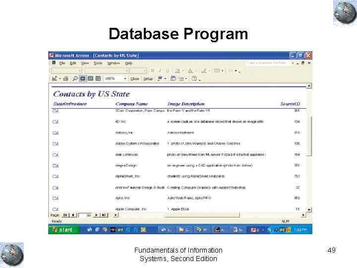 Database Program Fundamentals of Information Systems, Second Edition 49 