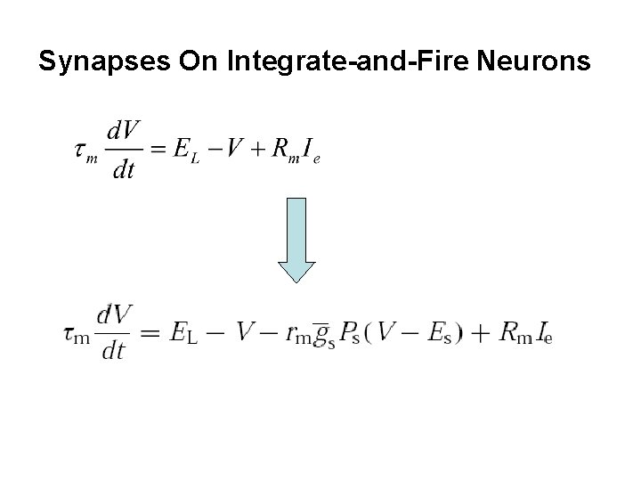 Synapses On Integrate-and-Fire Neurons 