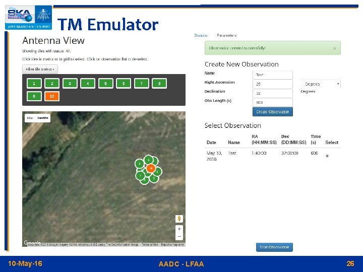 TM Emulator Insert screenshot 10 -May-16 AADC - LFAA 26 