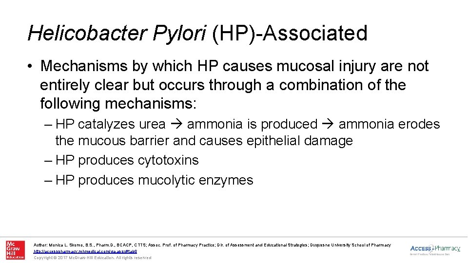 Helicobacter Pylori (HP)-Associated • Mechanisms by which HP causes mucosal injury are not entirely