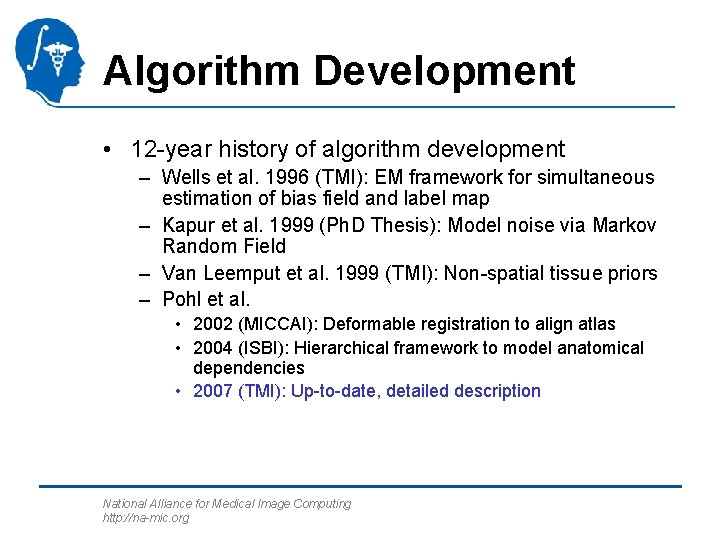 Algorithm Development • 12 -year history of algorithm development – Wells et al. 1996