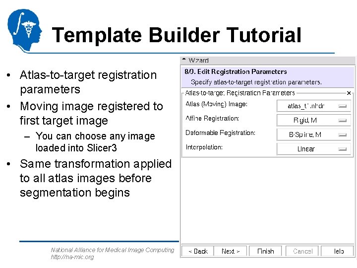 Template Builder Tutorial • Atlas-to-target registration parameters • Moving image registered to first target