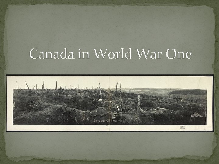 Canada in World War One 