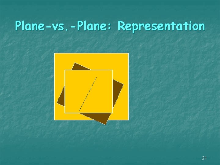 Plane-vs. -Plane: Representation 21 